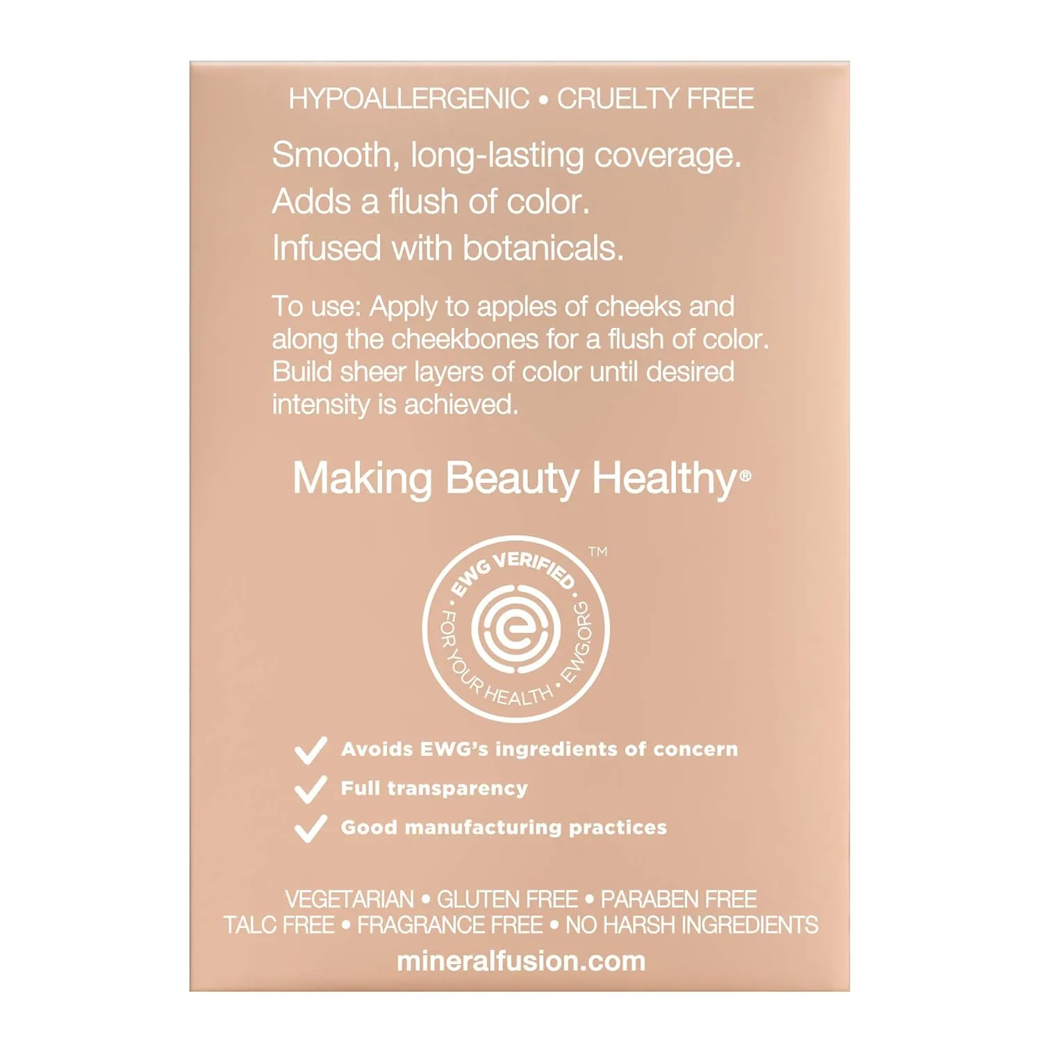 Mineral Fusion Makeup Blush, Long-Lasting Flush of Color, Natural & Smooth Hydrating Blend with Antioxidants, Vitamin C & E, Talc Free (Flashy) 0.10 oz