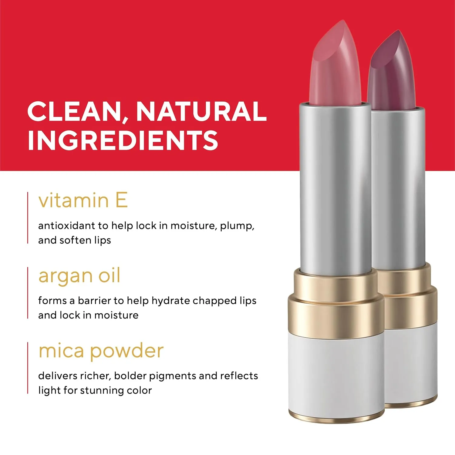 Mirabella Sealed with a Kiss Lipstick for Women - Smudge Proof Lip Stick, Long Lasting Satin Lipstick with No Bleed Hydrating Formula - Lanolin & Vitamin E Infused (Mulberry Mocha)