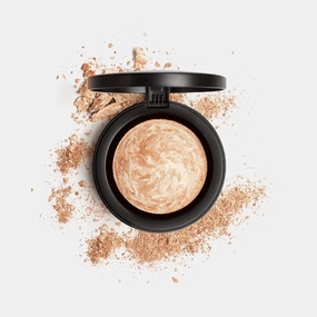 Mirenesse Marble Mineral Blush Face Powder, Baked Mineral Powder Blush & Highlighter, Natural Glow Finish, Soft Velvet Texture, Vegan & Toxin Free, 3 Makarena Mink