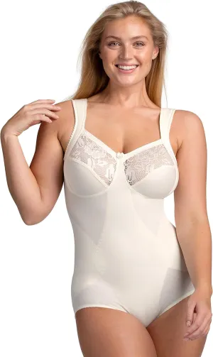 Miss Mary of Sweden Lovely Lace Shaping Womens Non-Wired Cotton Body 48C Champagne