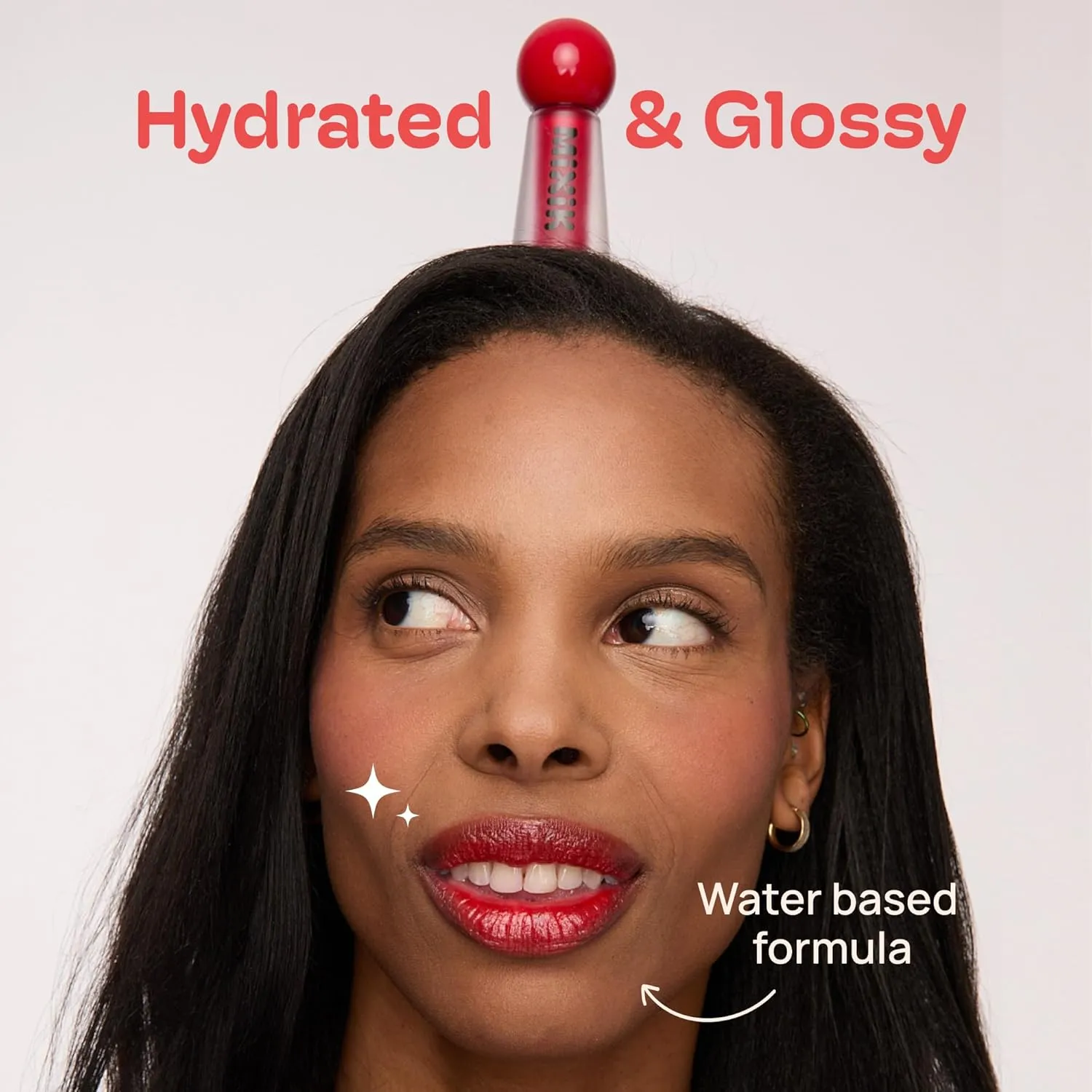 MIXIK Juicy Lip Tint, Hydrating Water-Based Lip Stain and Gloss that feels light and fresh for Dewy and Radiant lips, Formulated with Blue Agave Extract for long lasting Moisturizing (Cherry Pop)