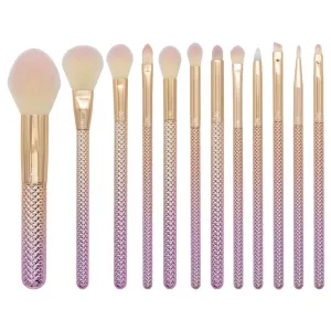 Moda Rosé 12-Piece Signature Makeup Brush Set – Professional Cosmetic Brushes for Face & Eyes, Rose Gold Vegan Beauty Tools Kit