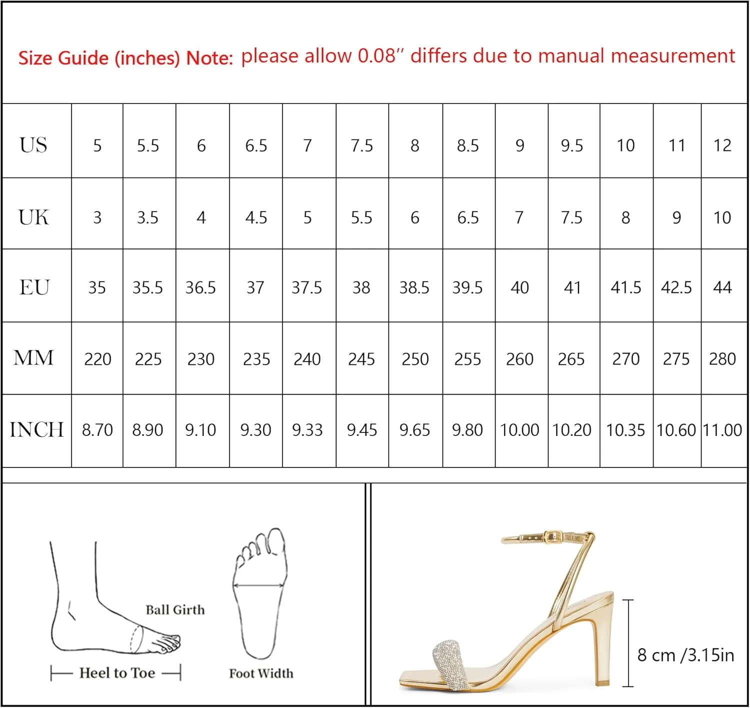 Modatope Womens Heels Square Open Toe Strappy High Heels Ankle Strap Heeled Sandals for Women Party Wedding Daily Wear