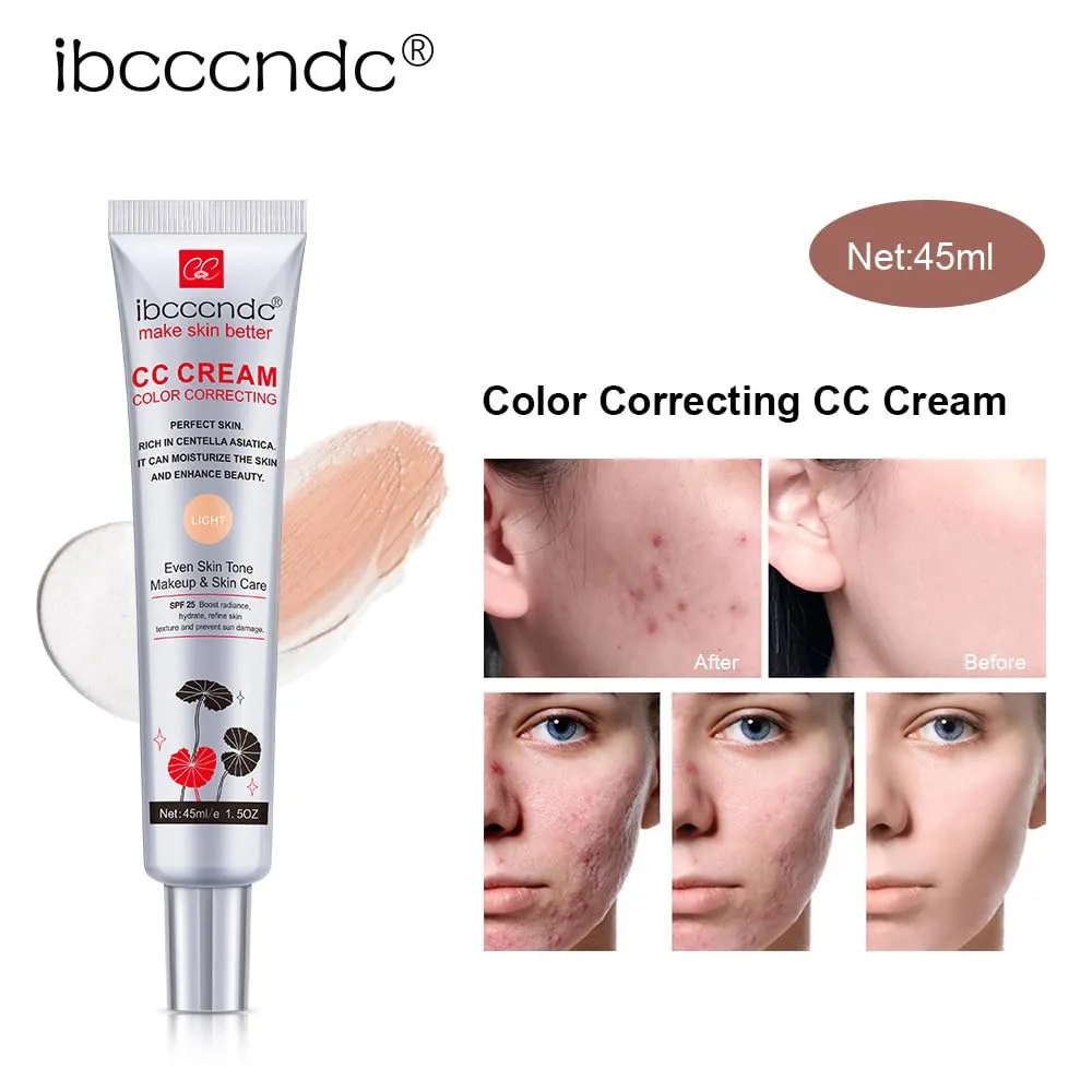 Moisturizing CC Cream with Centella Extract, Lasting Makeup Coverage, Concealer Compatible, (dark, 45ml)