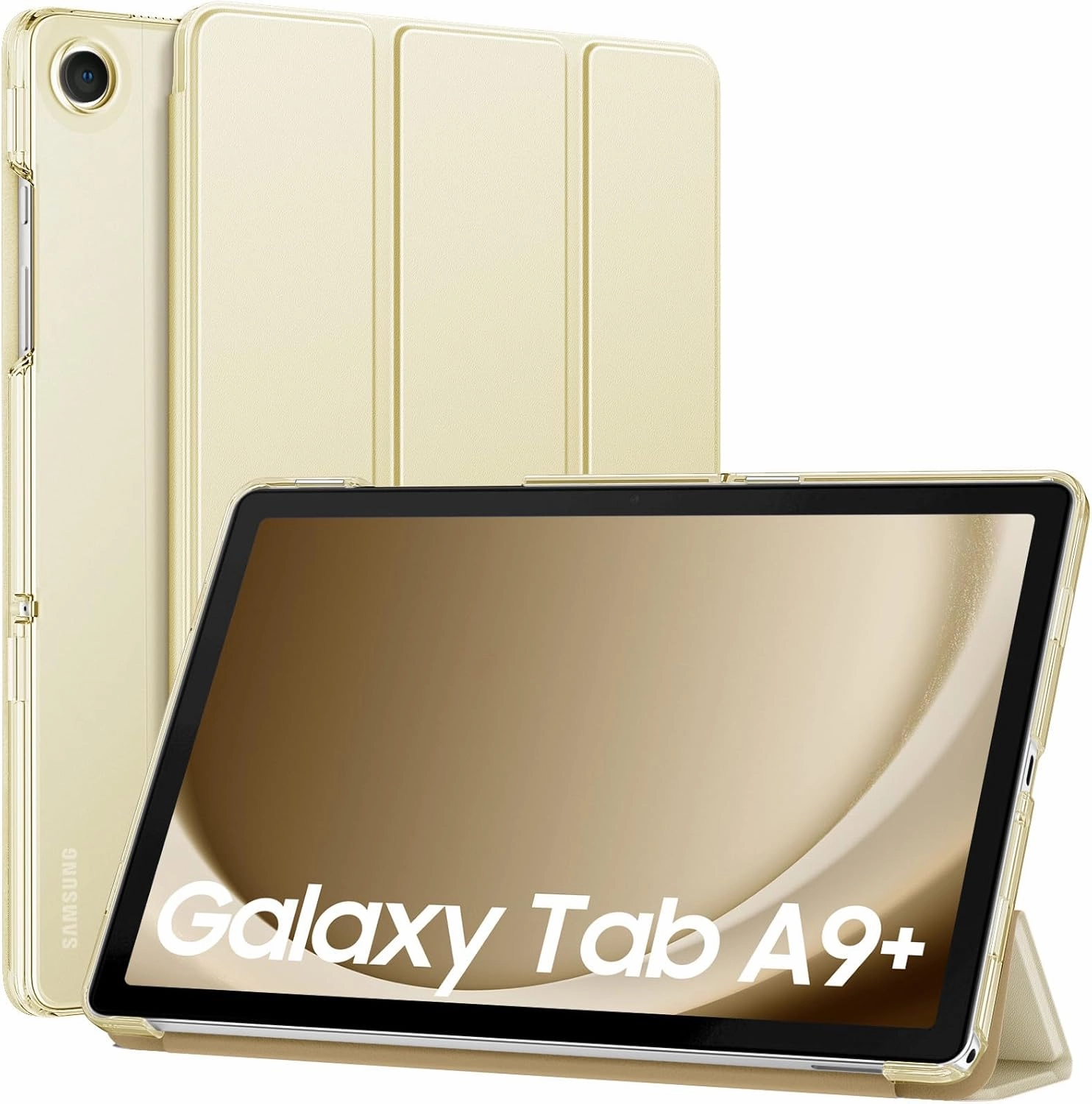 MoKo Case for Galaxy Tab A9 /A9 Plus 11 inch 2023, Slim Stand Protective Smart Cover with Hard PC Translucent Back Shell for Tab A9 Plus Tablet (SM-X210/X216/X218), Auto Wake/Sleep, Champagne Gold
