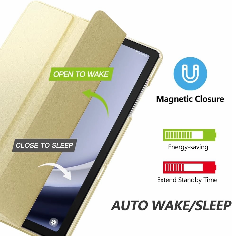 MoKo Case for Galaxy Tab A9 /A9 Plus 11 inch 2023, Slim Stand Protective Smart Cover with Hard PC Translucent Back Shell for Tab A9 Plus Tablet (SM-X210/X216/X218), Auto Wake/Sleep, Champagne Gold