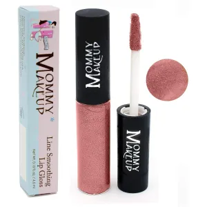 Mommy Makeup Line Smoothing Lip Gloss with Brown Algae & Golden Seaweed - Glossy, Moisturizing, High Shine, Paraben Free Lipgloss in Brandy Girl (A Glistening Rose Gold)