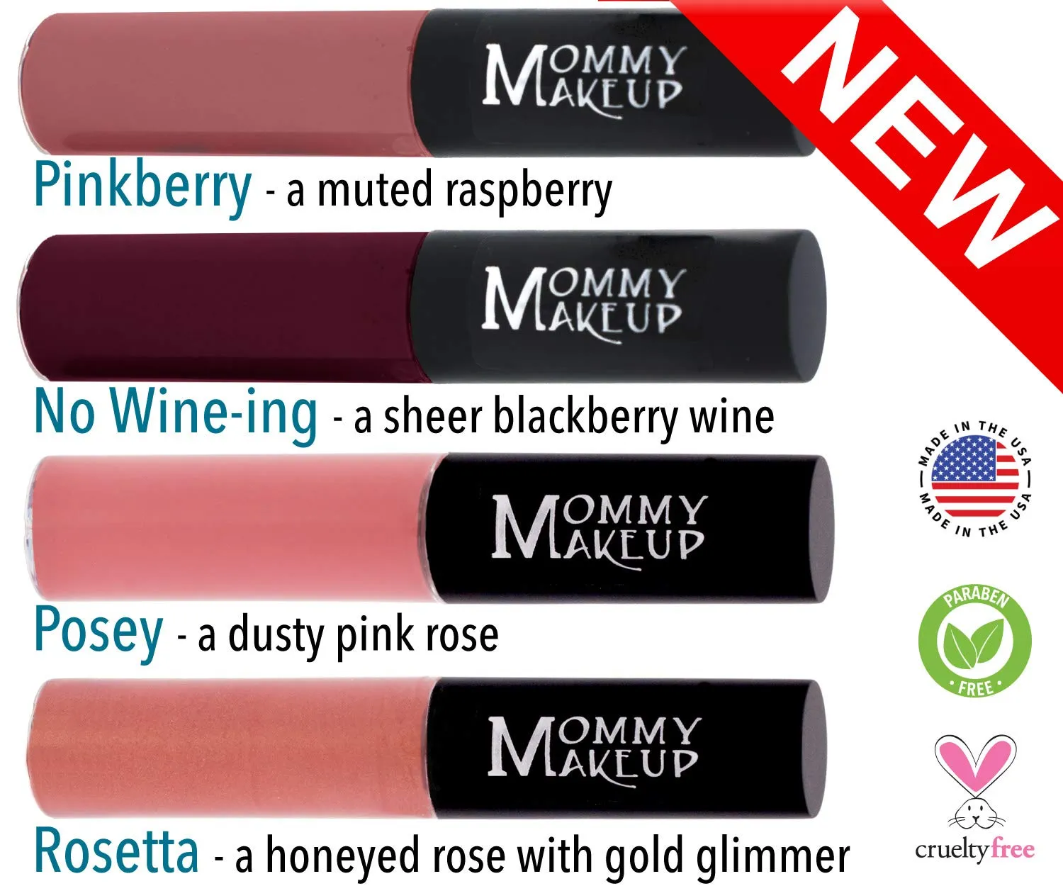 Mommy Makeup Line Smoothing Lip Gloss with Brown Algae & Golden Seaweed - Glossy, Moisturizing, High Shine, Paraben Free Lipgloss in Coco (A Sheer Cool Cocoa with Pearl)