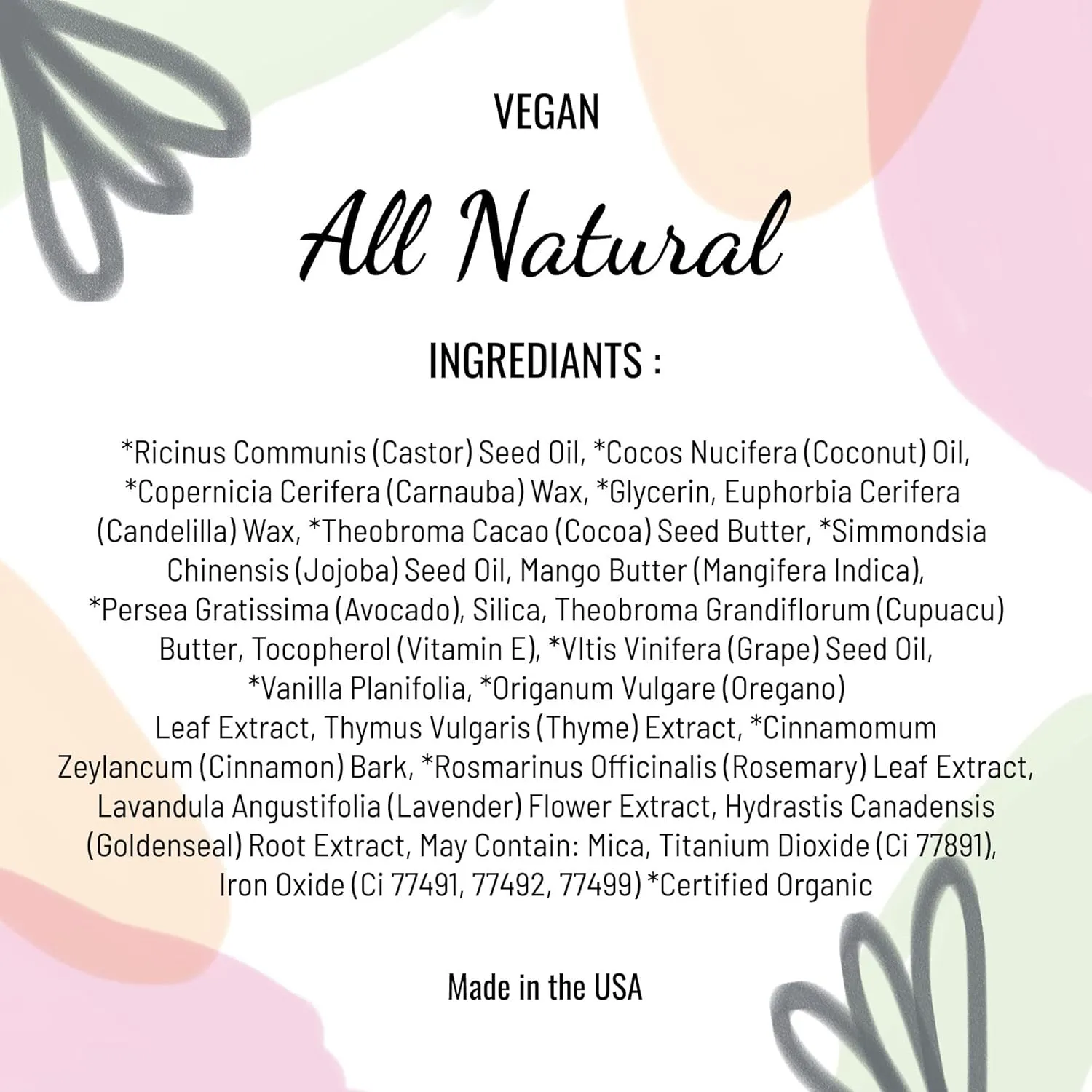 Mom's Secret Natural Lipstick, Organic, Vegan, Gluten Free, Cruelty Free, Slim Package, Made in the USA, 0.07 oz. (Precious Pink Shimmer)