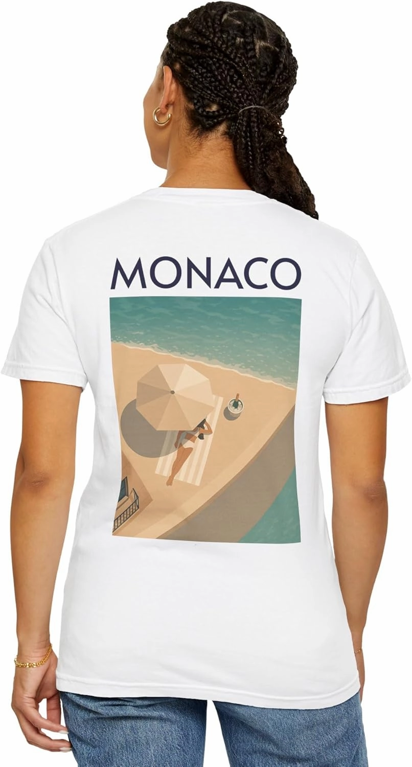 Monaco Sun, Silk & Speed Grand Prix Tee – Where Racing Meets Riviera Glamour | Elegant Coastal-Inspired Design