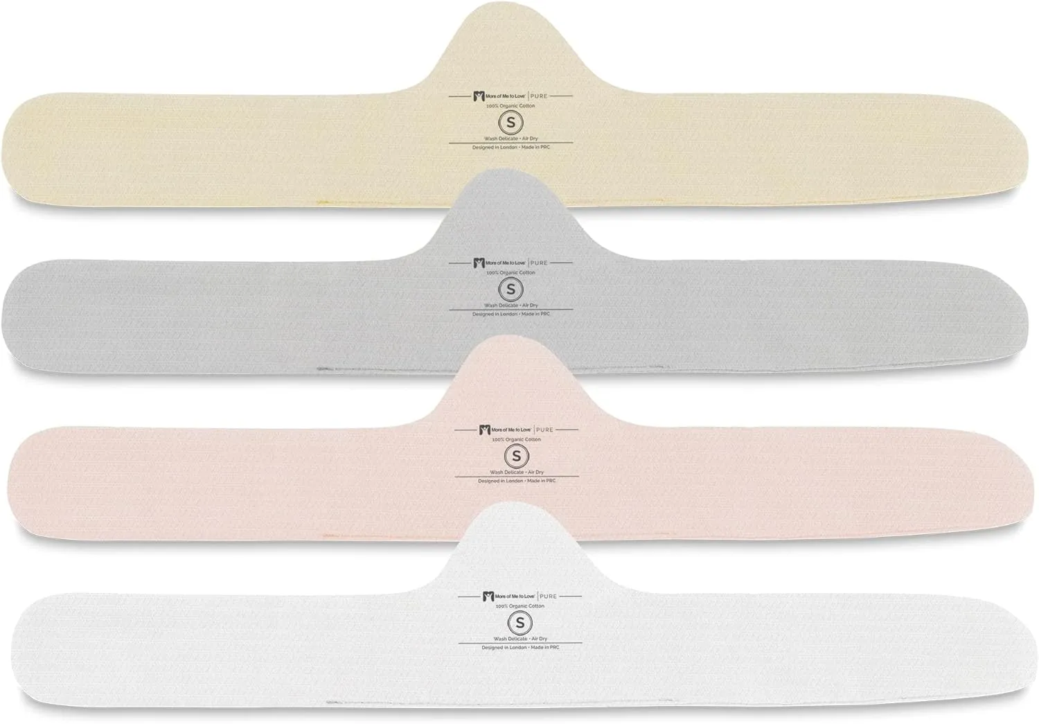 More of Me to Love Organic Cotton Bra Liner 4-Pack (Pearl White, Blush Pink, Stone Gray, Fawn Beige)