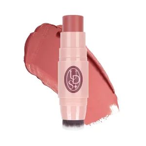 Multi-Use Makeup Cream Blush Stick, Unidollss 3-in-1 Buildable Blush Stick for Cheeks, Eyes, and Lips, Hydrating formula, All day wear, Easy Application with Thumb Puff Included (02 INFATUATION)