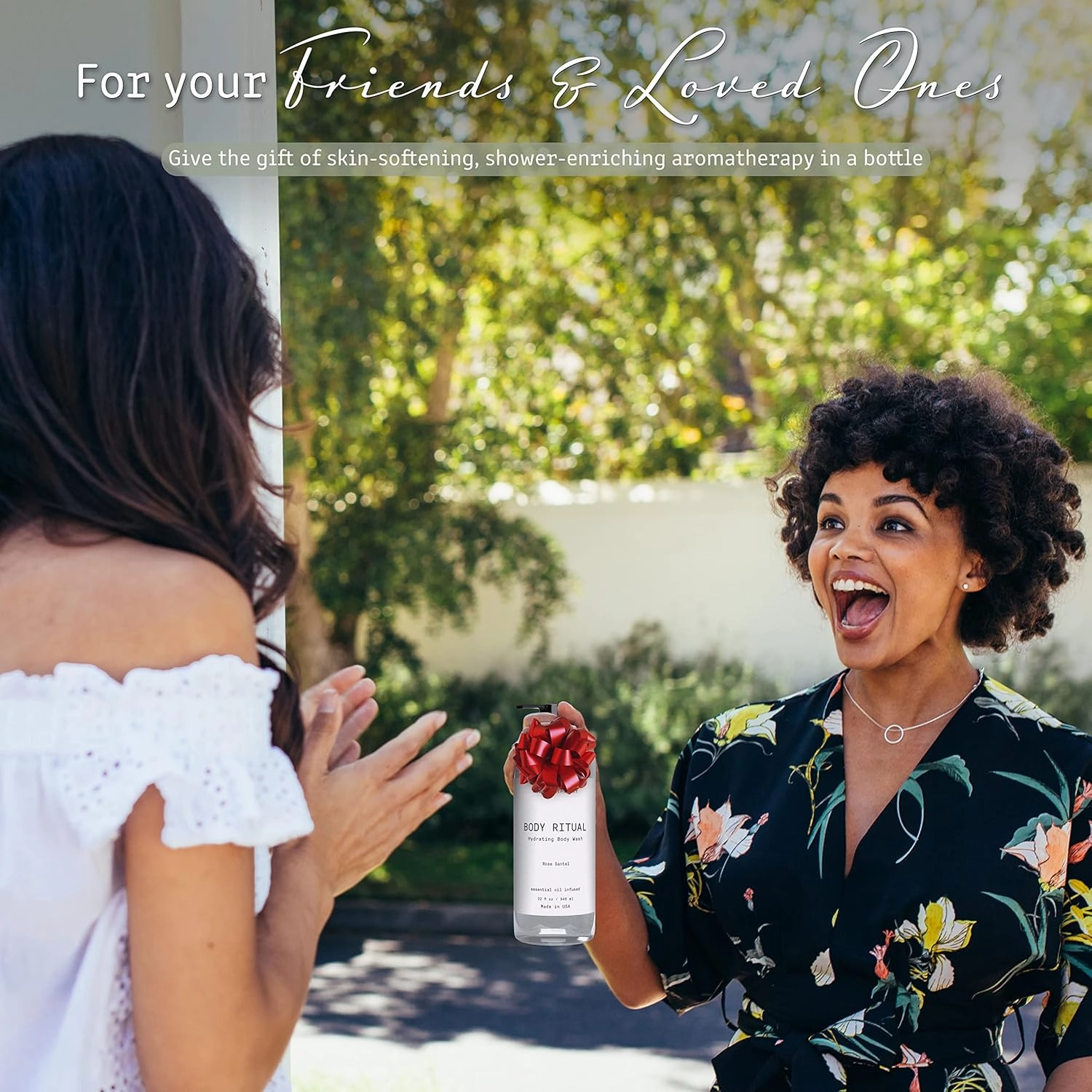 Muse Apothecary Body Ritual Hydrating - Rose Santal Body Wash for Women & Men - Essential Oil Infused Aromatherapy Body Wash - 32 Ounce, 2 Pack
