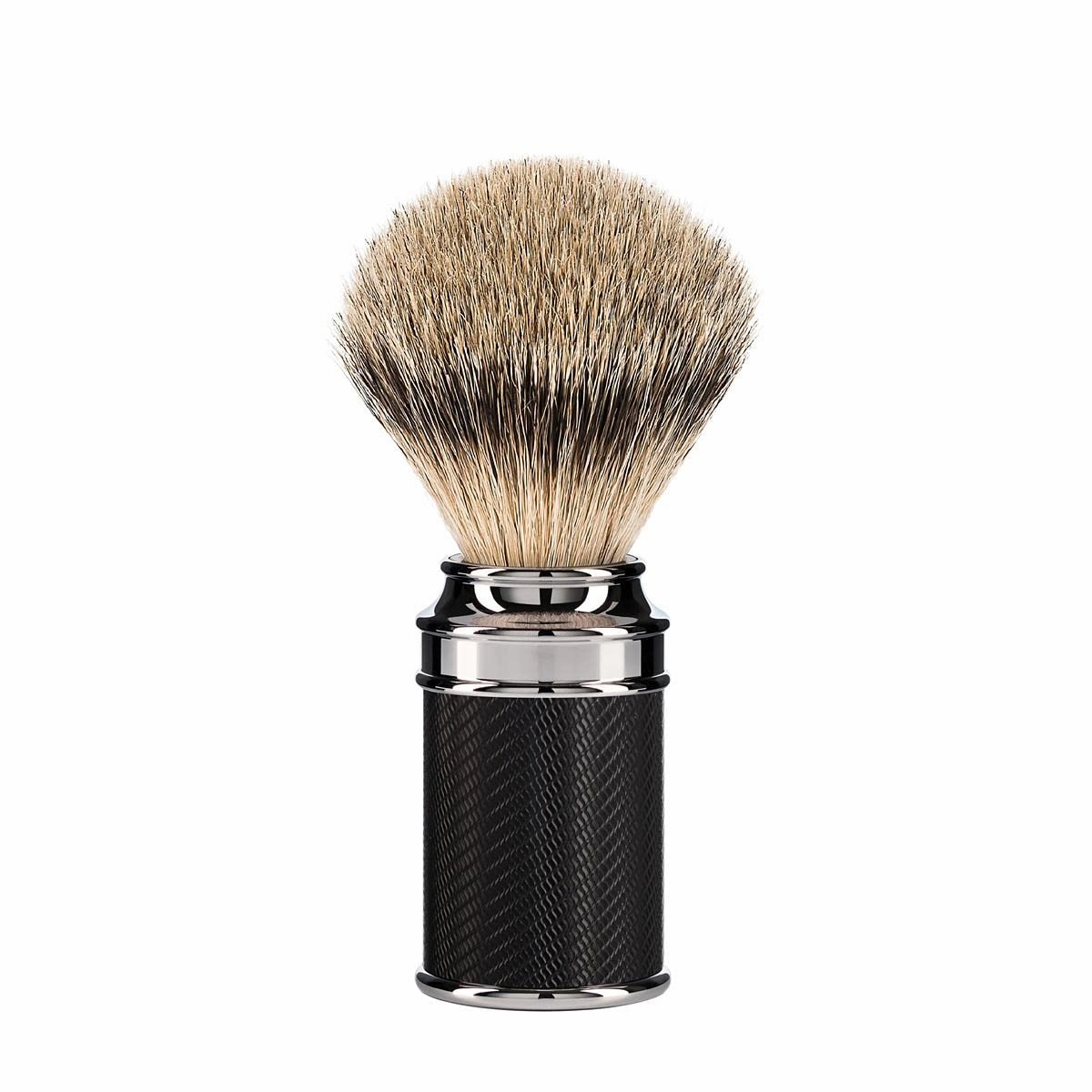 MÜHLE Traditional Black/Chrome Silvertip Badger Shaving Brush | Luxury Shave Accessory for Men