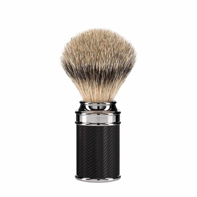 MÜHLE Traditional Black/Chrome Silvertip Badger Shaving Brush | Luxury Shave Accessory for Men