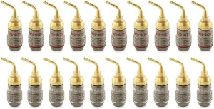 Nakamichi FanLock Excel Series 24k Gold Plated 2mm Pin Plug Banana 10 AWG - 18 AWG Gauge Size 4mm for Spring Clip Speakers Amplifier Hi-Fi Home Theatre Wire Cable Quick Connector, 20 Pcs (10-Pairs)