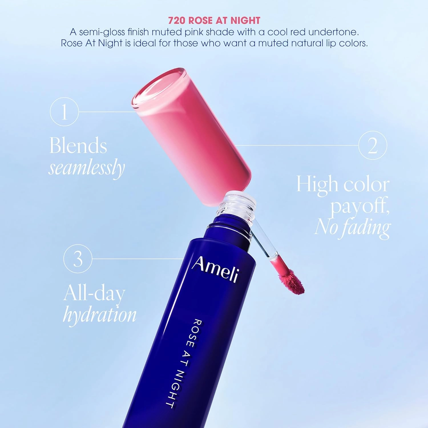 NARCISSISM LIP TINT 720 ROSE AT NIGHT, Soft Shine Tinted Lip Stain, Conditions Lips   Gives a Natural, Dewy Flush (4.5g, 0.01 oz.)