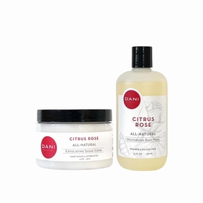 Naturals Citrus Rose Summer Gift Set – Exfoliating Sugar Scrub (14 oz) & Moisturizing Body Wash (12 oz) – 15% Off