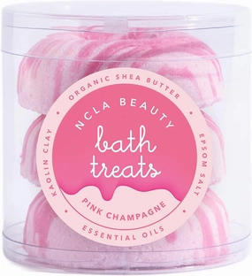 NCLA - Bath Treats All-Natural Bath Bombs (Set of 3) | Vegan, Cruelty-Free, Clean Skincare (Pink Champagne)