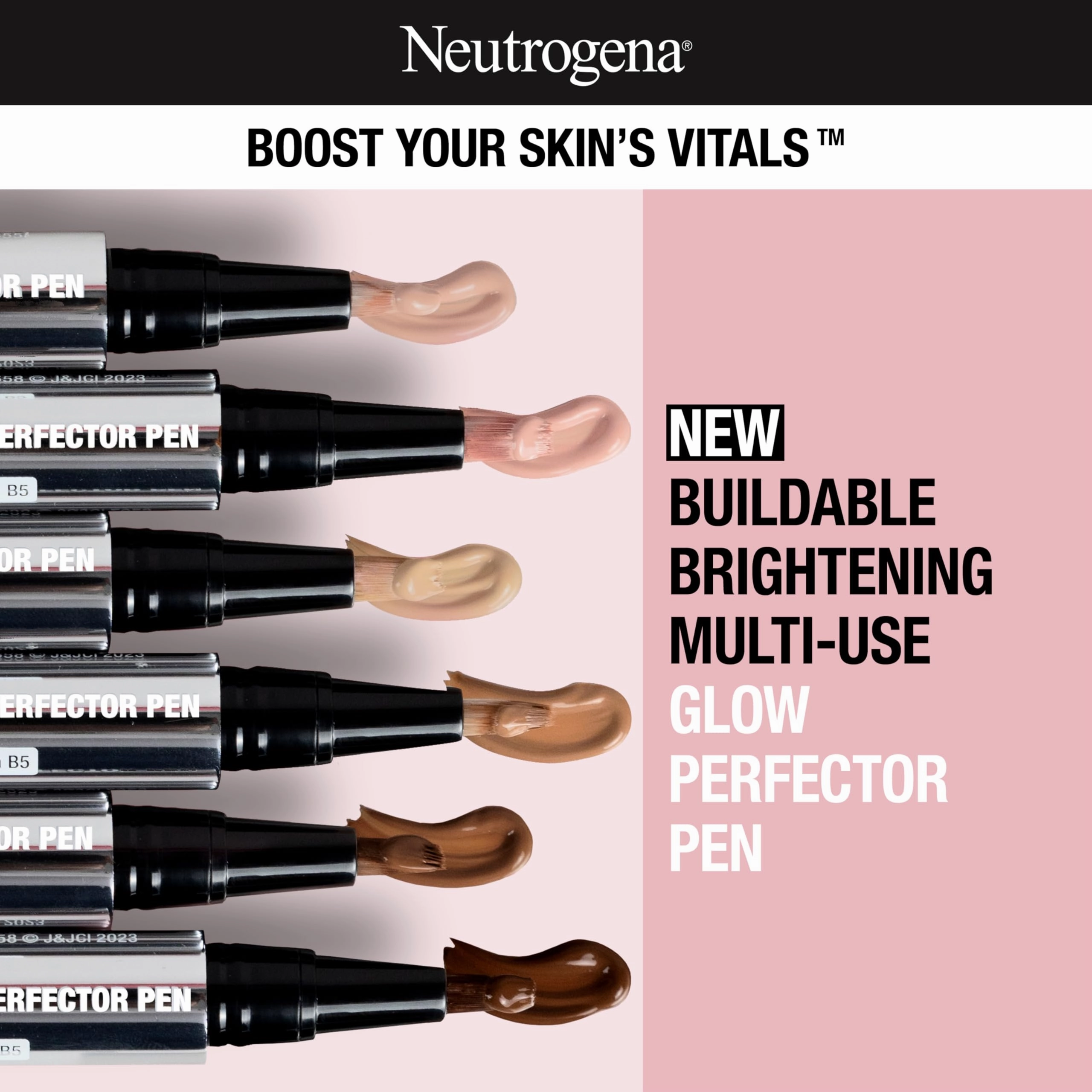 Neutrogena Healthy Skin Glow Perfector Pen, Lightweight Brightening Concealer Pen with Pro-Vitamin B5 & Vitamin E to Brighten Darkness & Dullness for a Natural, Radiant Highlight, Light, .1 oz