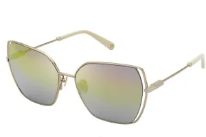 Nina Ricci Unisex SNR380 Sunglasses, Total Shiny Rose Gold, 59, Total Shiny Rose Gold, 59
