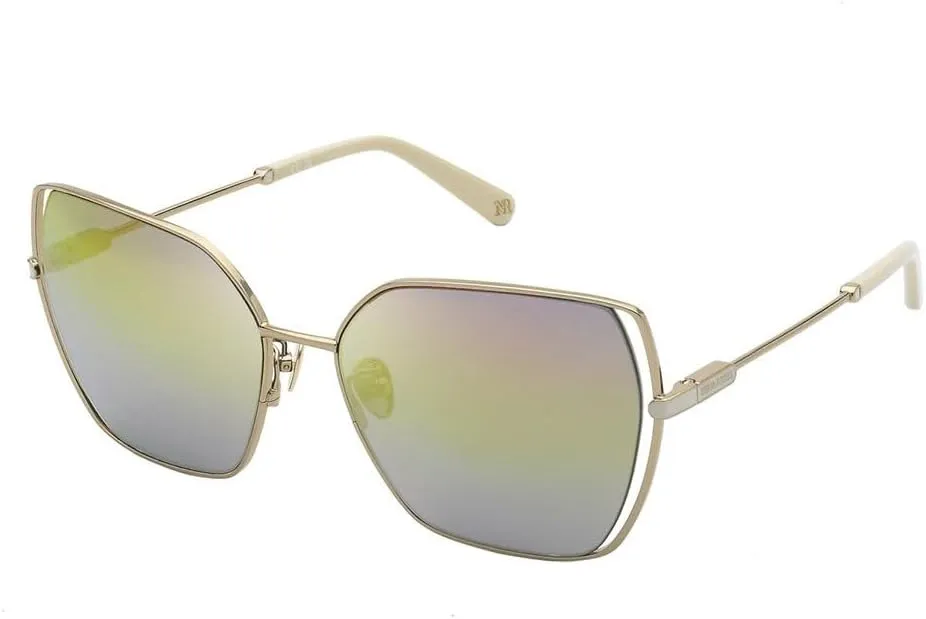 Nina Ricci Unisex SNR380 Sunglasses, Total Shiny Rose Gold, 59, Total Shiny Rose Gold, 59