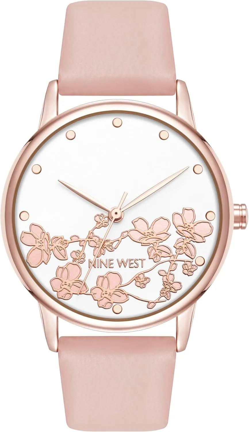 Nine West Women's Floral Dial Strap Watch, NW/3146