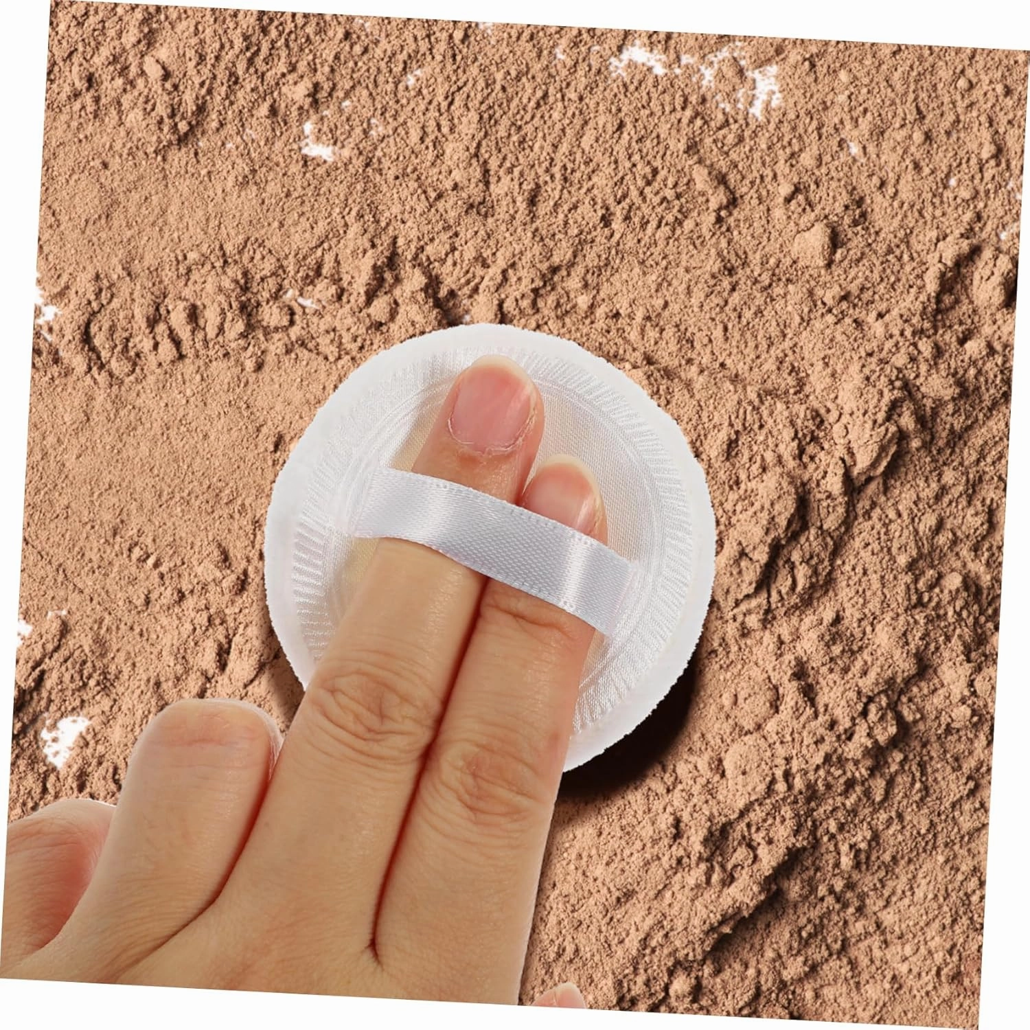 NOLITOY 4sets Round Cotton Pads for Face Beauty Puff Makeup Pads Pressed Powder Reusable 10pcs*4