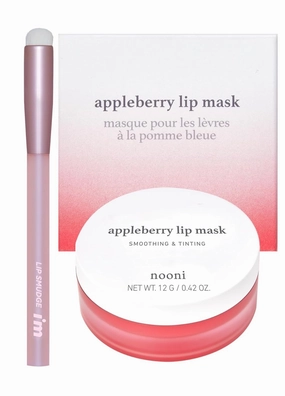 NOONI Lip Butter Bundle - Lip Smudge Brush   Lip Butter Overnight Melting Balm (Appleberry) | Hydrating, Nourishing, Lip Balm, Soothing, Moisturizing