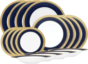 Noritake Odessa Cobalt Gold 16-Piece Set in Blue/White