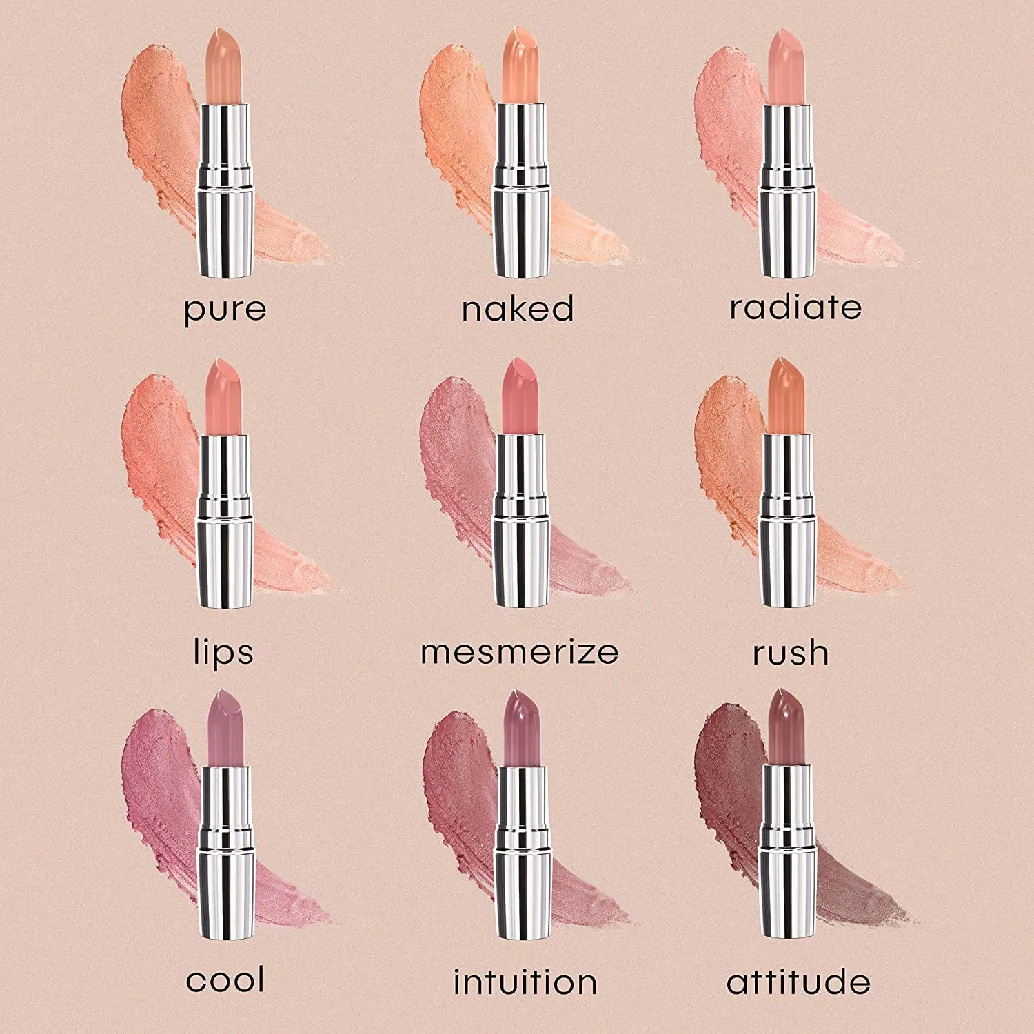 nude envie Mocha Lipstick - Certified Vegan Lipstick Paraben Cruelty, Paraben Free - Enriched with Vitamin E and Jojoba Oil (Attitude)