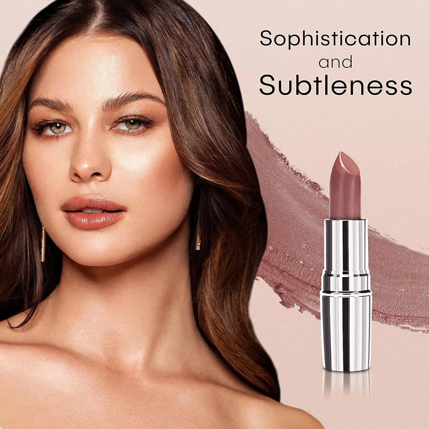 nude envie Mocha Lipstick - Certified Vegan Lipstick Paraben Cruelty, Paraben Free - Enriched with Vitamin E and Jojoba Oil (Attitude)