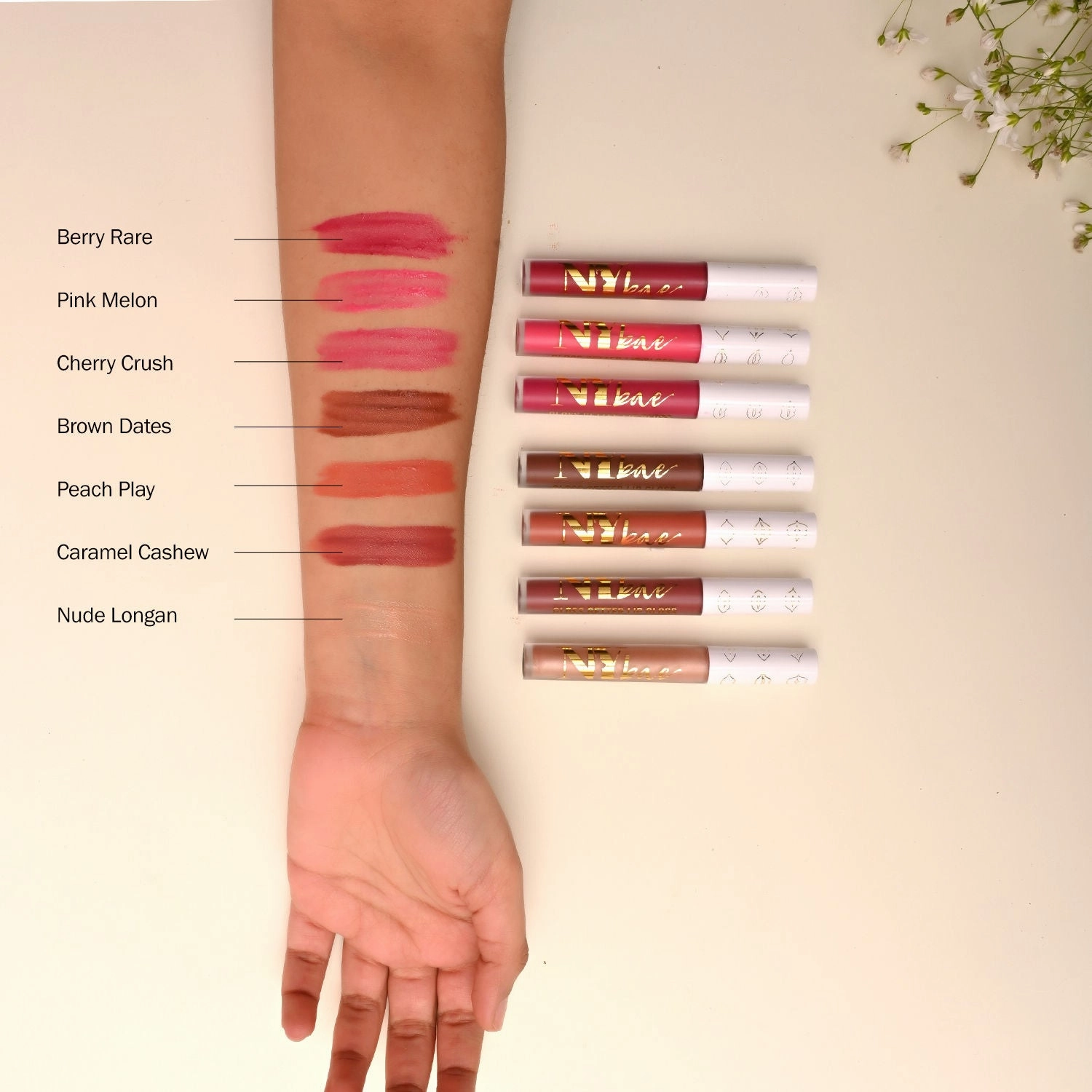 NY Bae Gloss Getter Lip Gloss | Shiny Satin Finish | Light Weight | Non-Sticky - Pink Melon 02 (2.8 ml)