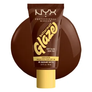 NYX PROFESSIONAL MAKEUP Buttermelt Glaze Soft Glow Skin Tint   SPF 30, Up To 12HR Wear, 09 Hazelnut Butta