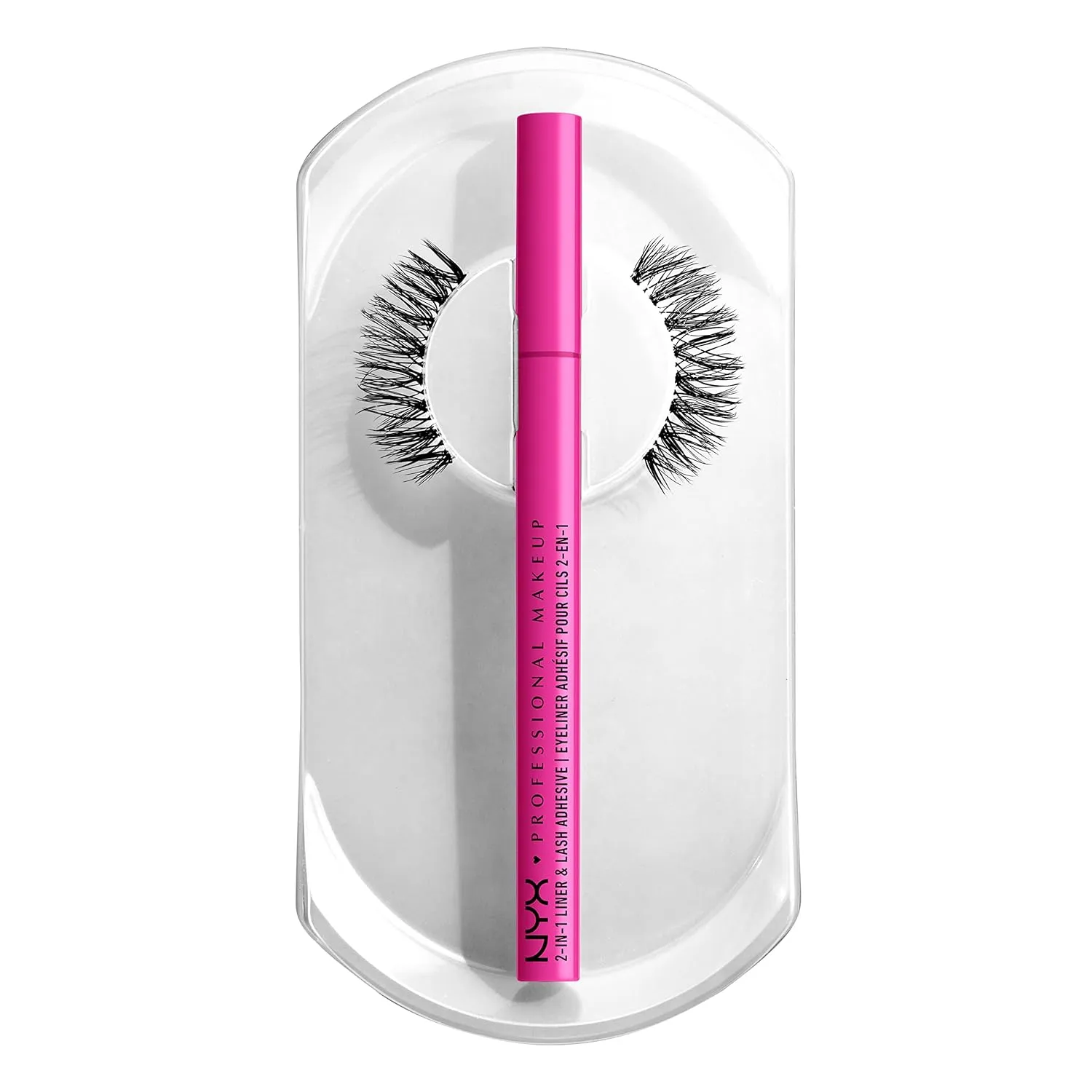 NYX PROFESSIONAL MAKEUP Jumbo Lash! Vegan False Eyelashes Kit with 2-in-1 Eyeliner Adhesive, Up to 12HR Wear, Reusable Fake Lashes - Fringe Glam Kit