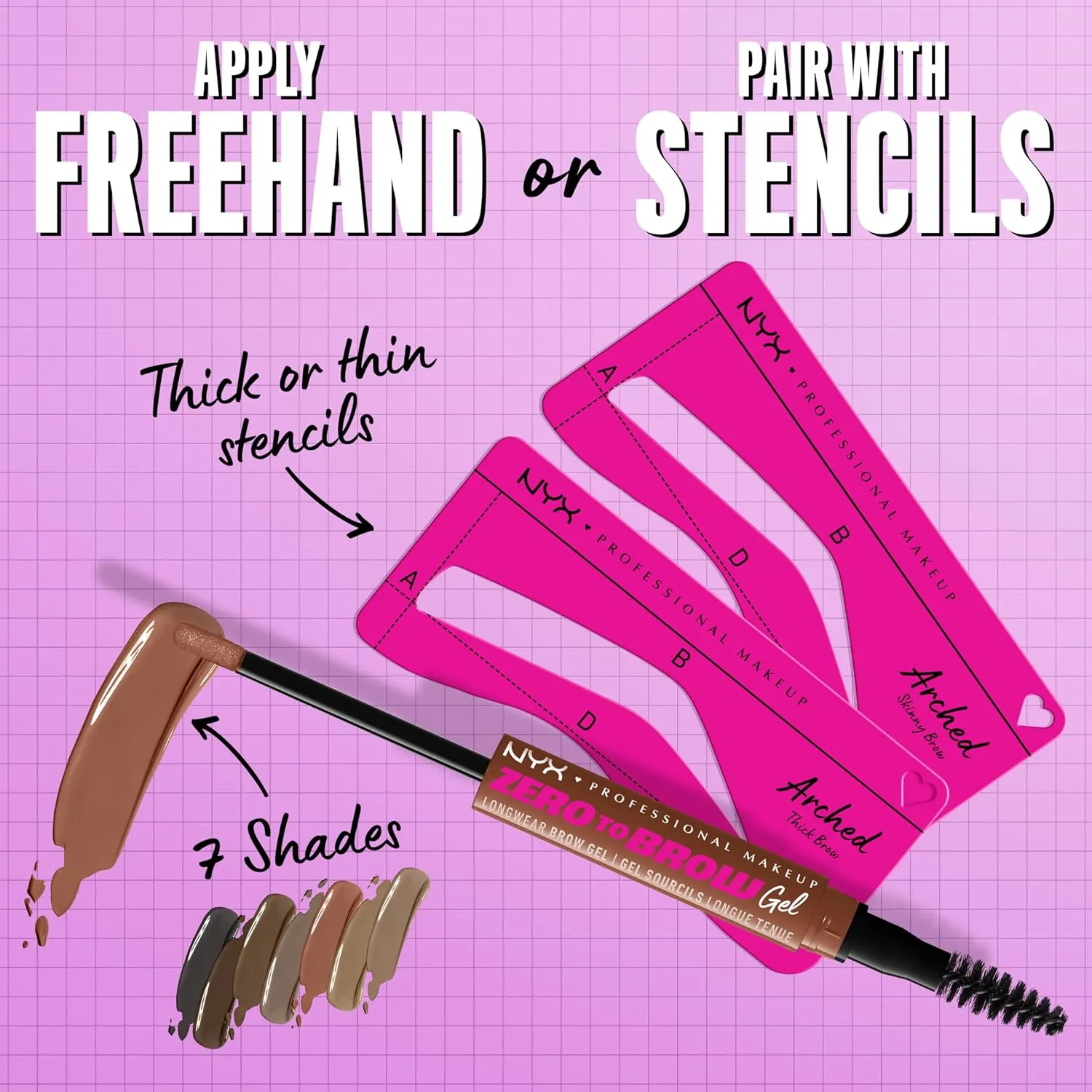 NYX PROFESSIONAL MAKEUP Zero to Brow, Longwear Eyebrow Gel, Auburn