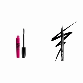 NYX PROFESSIONAL MAKEUP On The Rise Volume Liftscara Mascara Black Epic Ink Liner Waterproof Liquid Eyeliner Black Vegan Formula Bundle