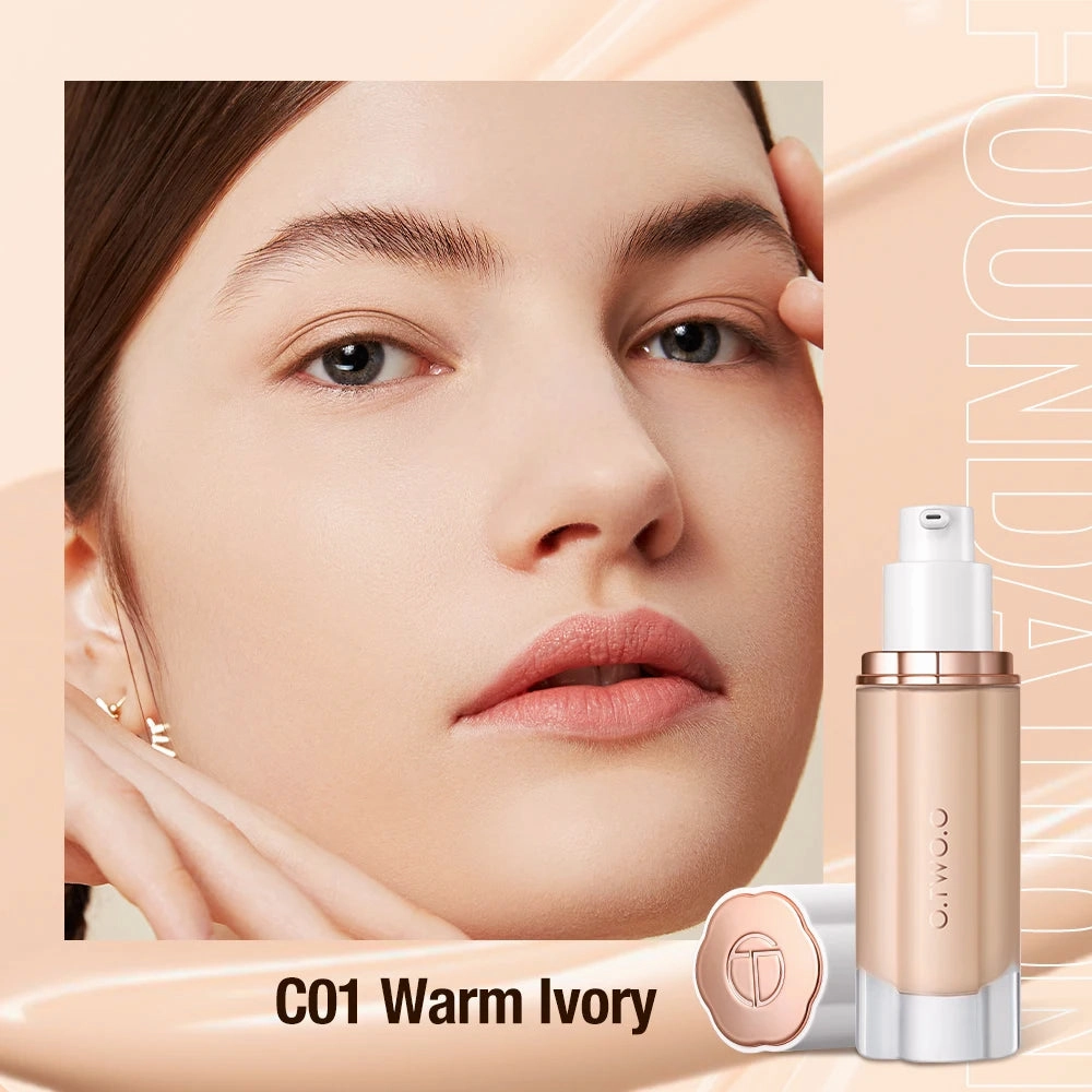 O.TWO.O Liquid Foundation Cream for Face 30ml High Coverage Makeup Base Sunscreen SPF30 Waterproof Concealer Makeup Foundation