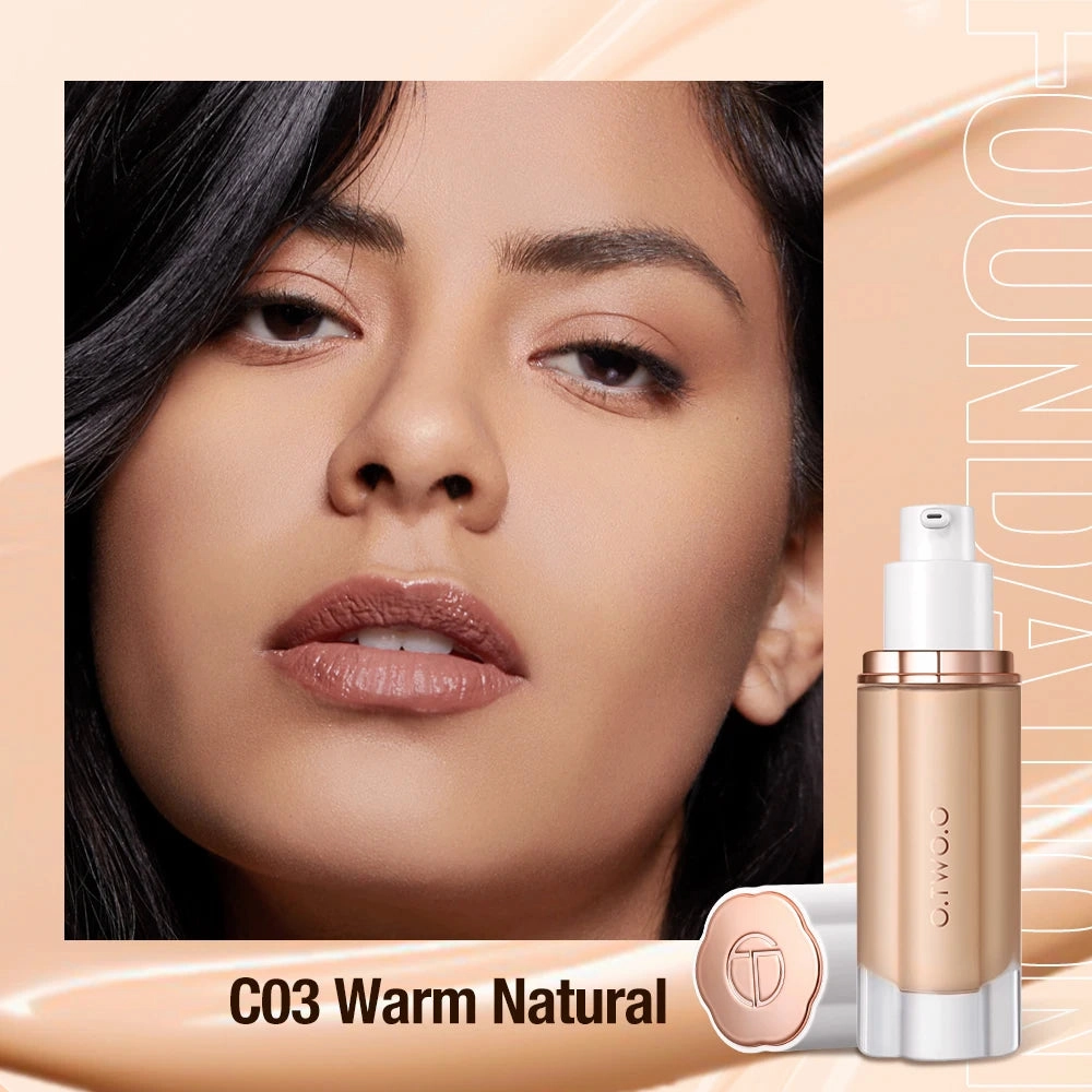 O.TWO.O Liquid Foundation Cream for Face 30ml High Coverage Makeup Base Sunscreen SPF30 Waterproof Concealer Makeup Foundation