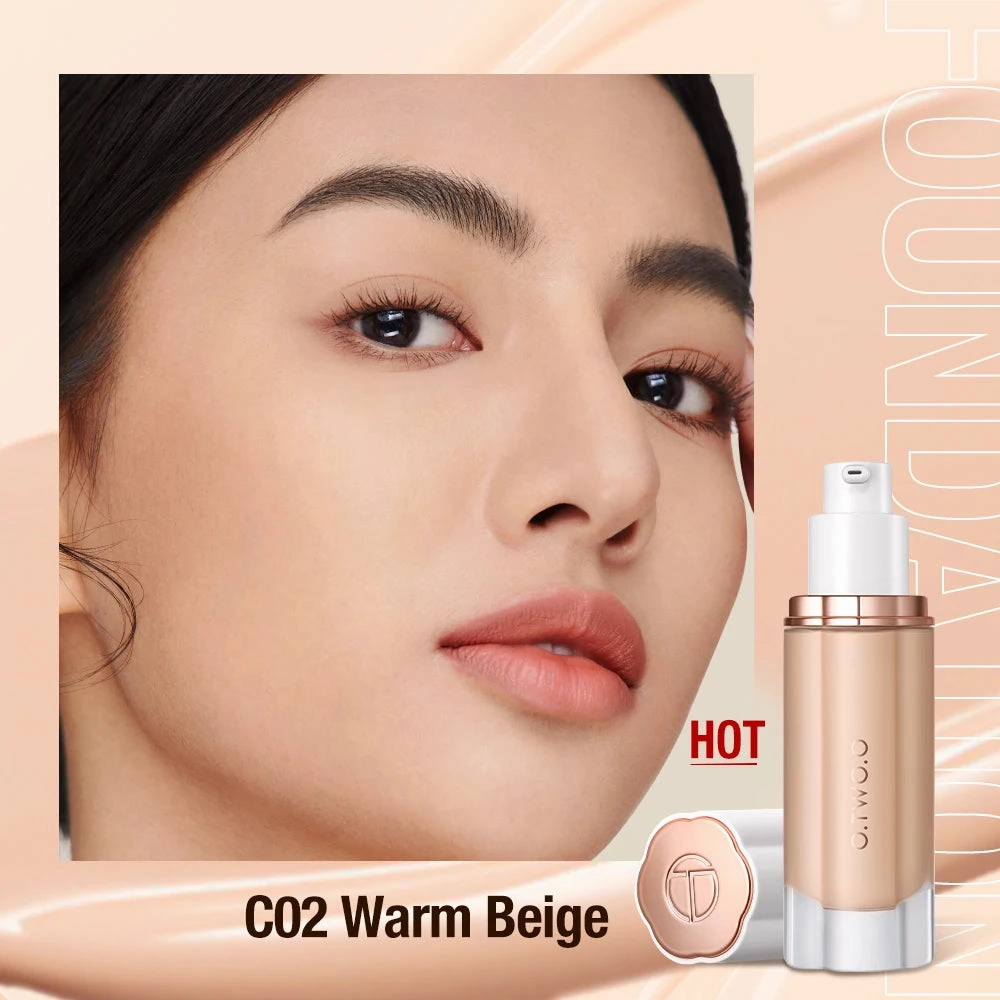 O.TWO.O Liquid Foundation Cream for Face 30ml High Coverage Makeup Base Sunscreen SPF30 Waterproof Concealer Makeup Foundation