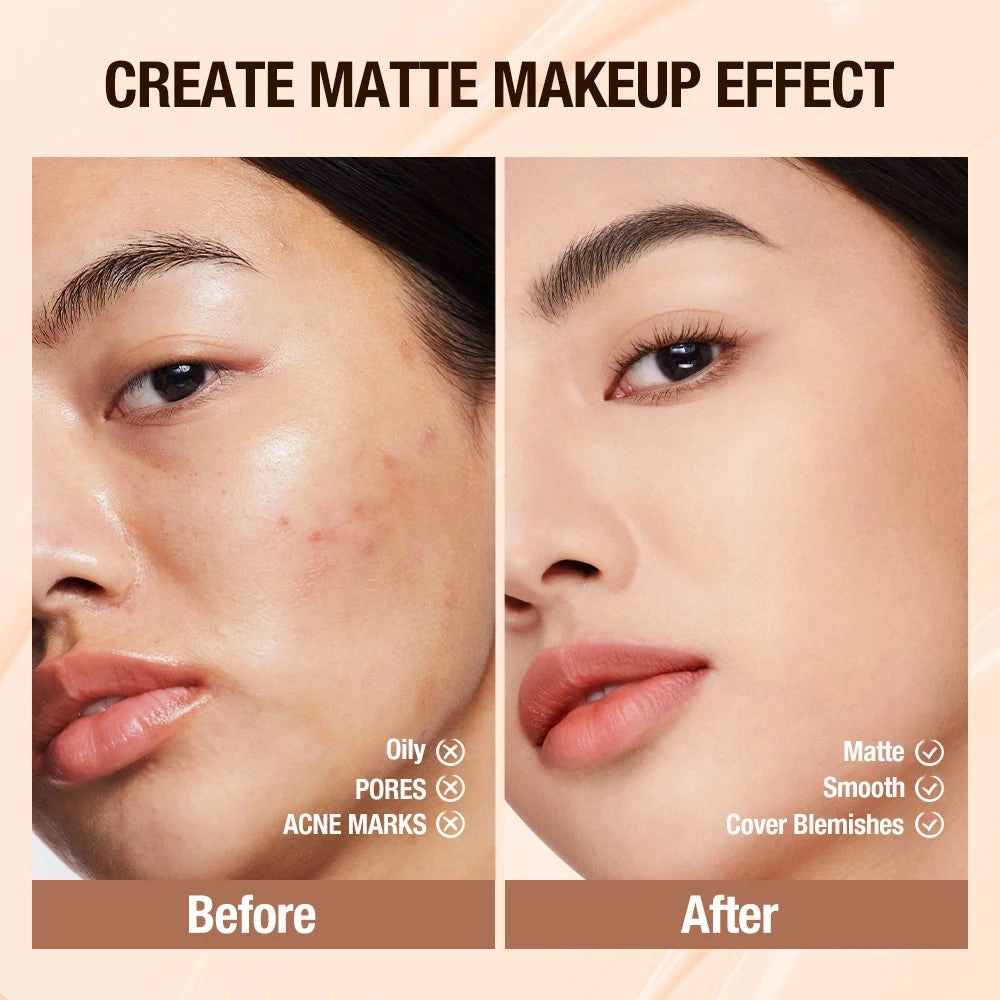 O.TWO.O Liquid Foundation Cream for Face 30ml High Coverage Makeup Base Sunscreen SPF30 Waterproof Concealer Makeup Foundation