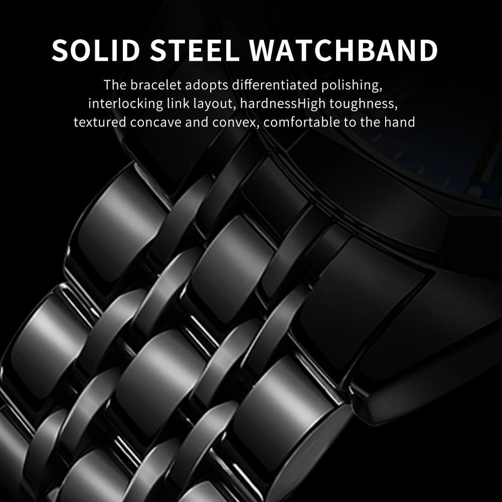 OLEVS Men Watches Business Dress Diamond Analog Quartz Date Luxury Wrist Watch Casual Stainless Steel Waterproof Luminous Two Tone Watch for Men