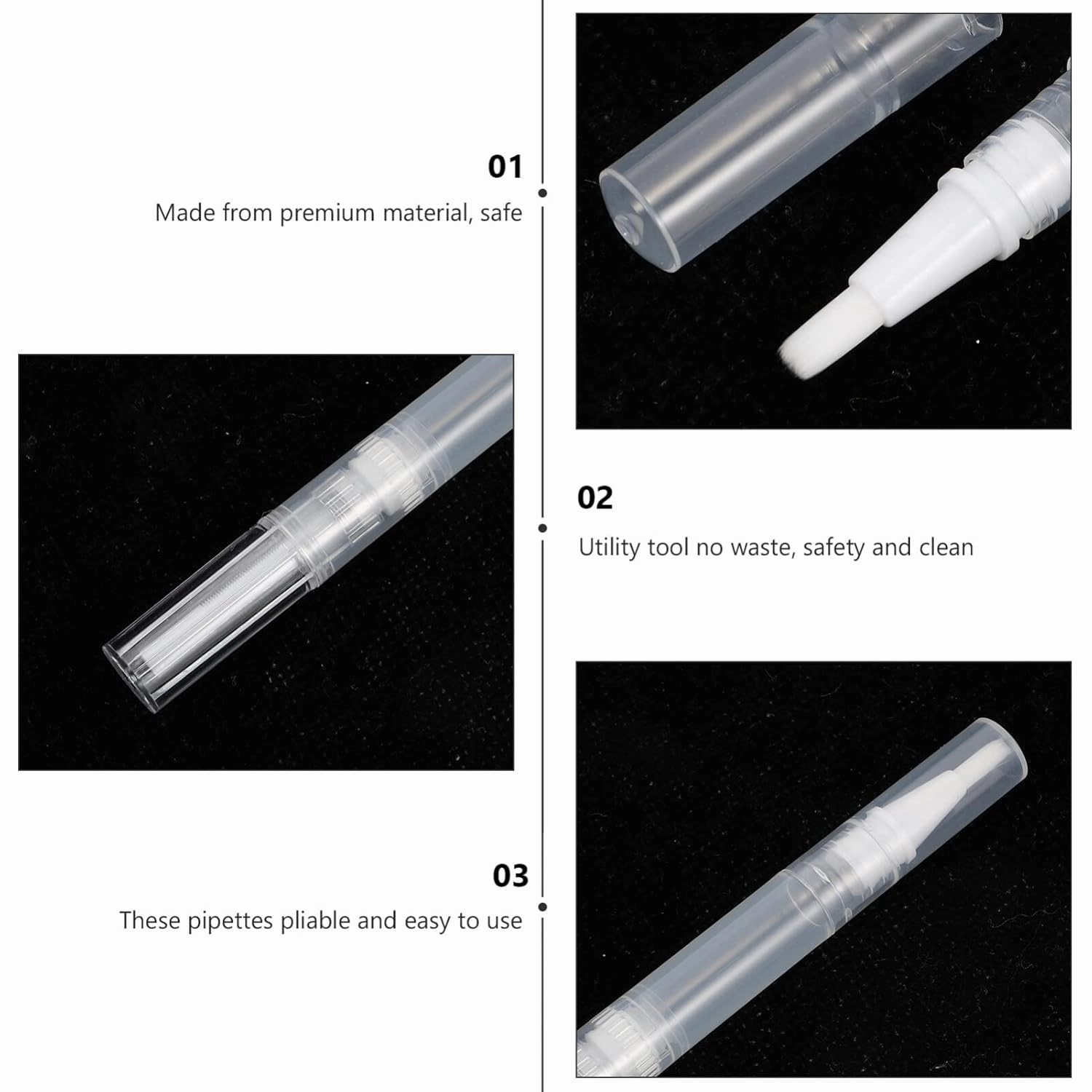 Operitacx Clear Nail Polish 10pcs Lip Brush Reusable Lip Applicator Retractable Lip Gloss Balm Applicator Eyeshadow Lip Applicator 3ml (Style 1) Nail Accessories