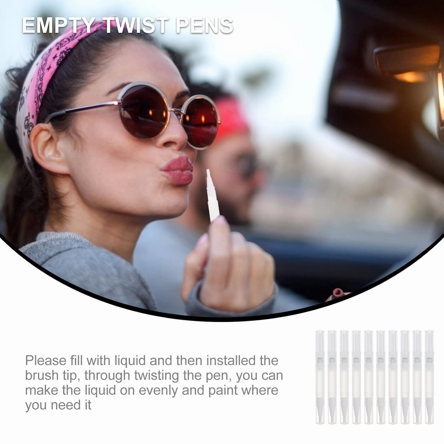 Operitacx Clear Nail Polish 10pcs Lip Brush Reusable Lip Applicator Retractable Lip Gloss Balm Applicator Eyeshadow Lip Applicator 3ml (Style 1) Nail Accessories