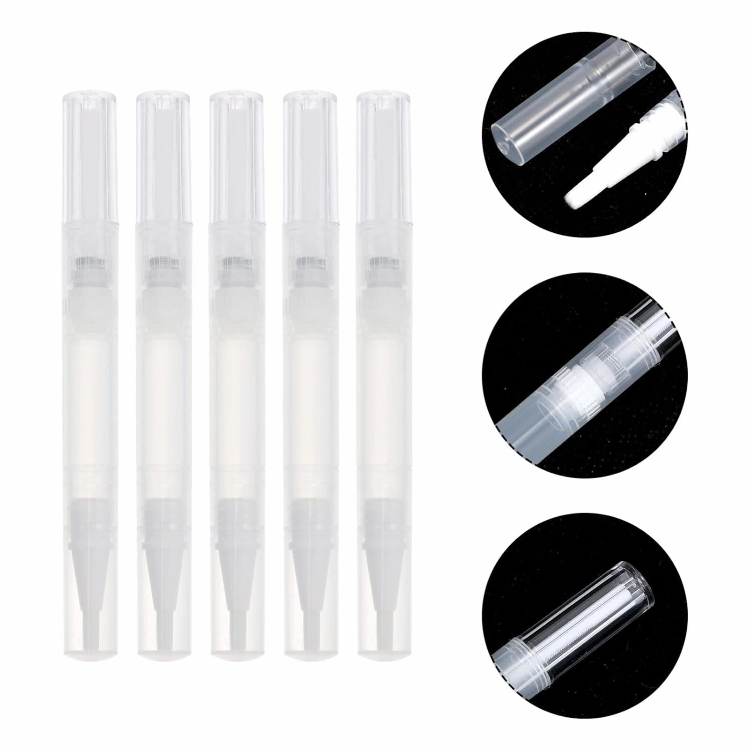 Operitacx Clear Nail Polish 10pcs Lip Brush Reusable Lip Applicator Retractable Lip Gloss Balm Applicator Eyeshadow Lip Applicator 3ml (Style 1) Nail Accessories