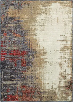 Oriental Weavers Evolution Area Rug - 8001A - 1'10" x 3'2" - in Ivory/Multi - Modern Style, Stain Resistant, Family and Pet Friendly, Entryway, Bathroom Accent Rug