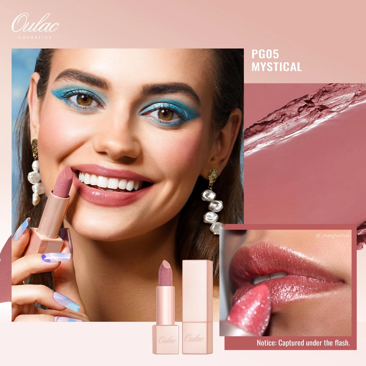 Oulac Moisturizing Pink Lipstick Set - 2PCS Vegan Tinted Lip Balm with Nourishing & Hydrating Formula for Soft, Radiant Lips, PG03 PG05