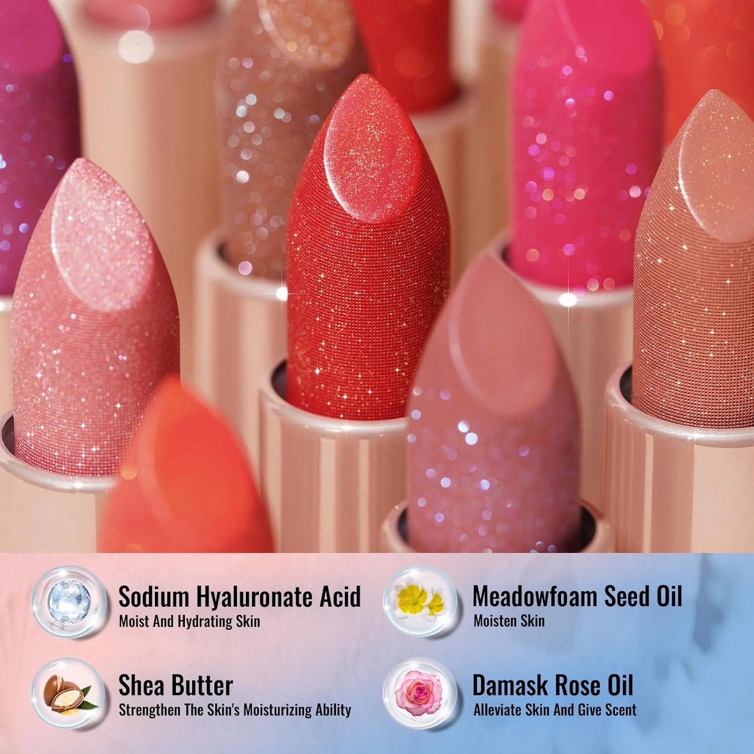 Oulac Moisturizing Pink Lipstick Set - 2PCS Vegan Tinted Lip Balm with Nourishing & Hydrating Formula for Soft, Radiant Lips, PG03 PG05