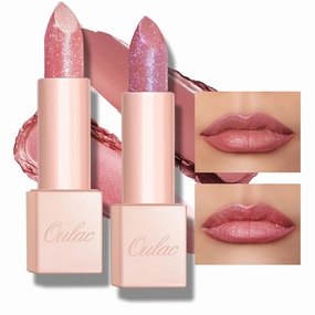 Oulac Moisturizing Pink Lipstick Set - 2PCS Vegan Tinted Lip Balm with Nourishing & Hydrating Formula for Soft, Radiant Lips, PG03 PG05