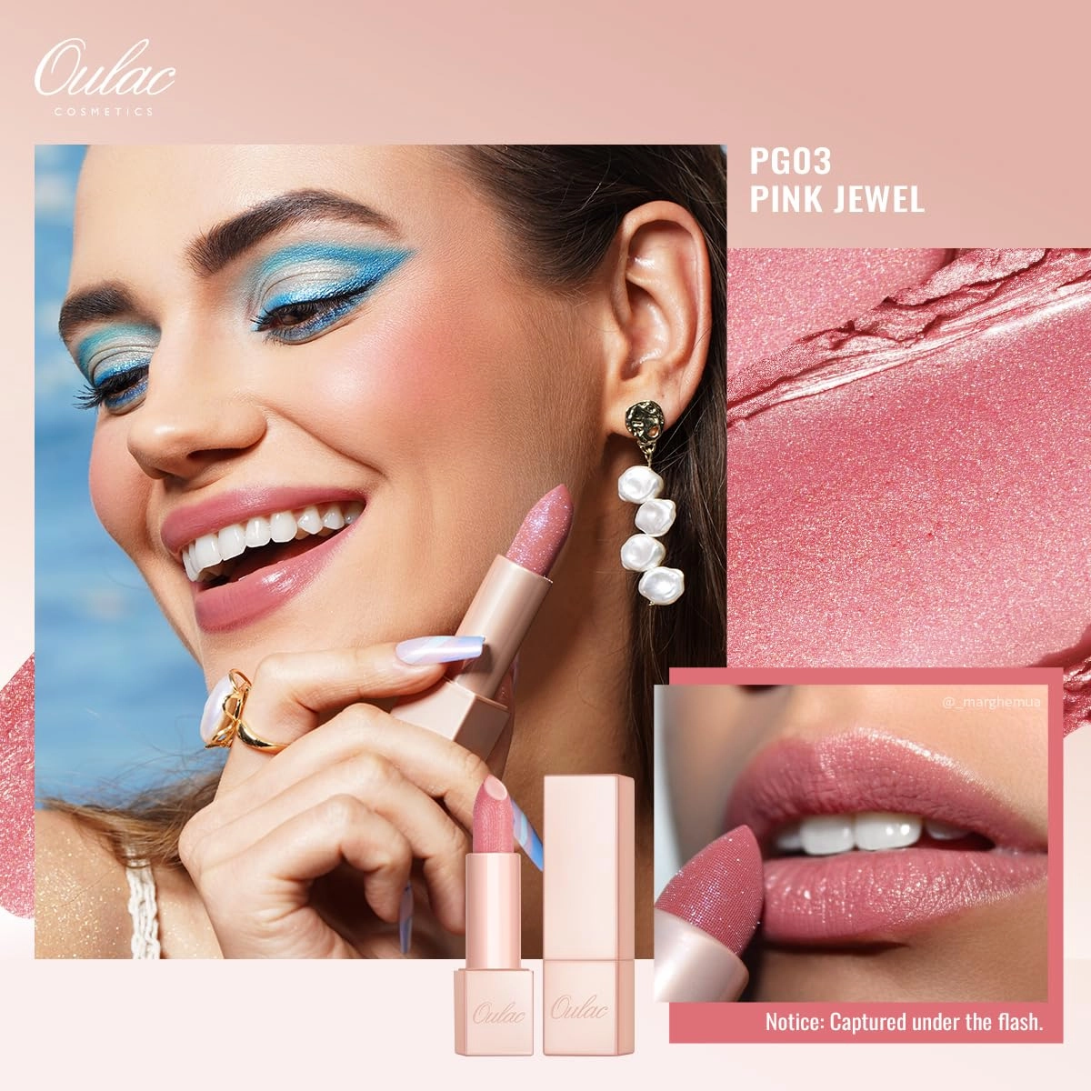 Oulac Moisturizing Pink Lipstick Set - 2PCS Vegan Tinted Lip Balm with Nourishing & Hydrating Formula for Soft, Radiant Lips, PG03 PG05